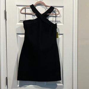 Sincerely Jules Black Halter Sheath Mini Dress